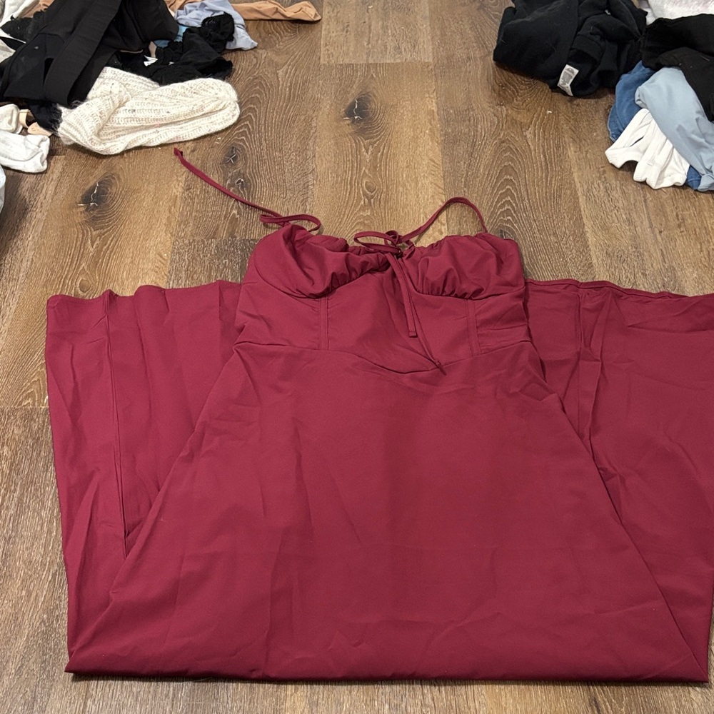 SHEIN Burgundy Maxi Dress